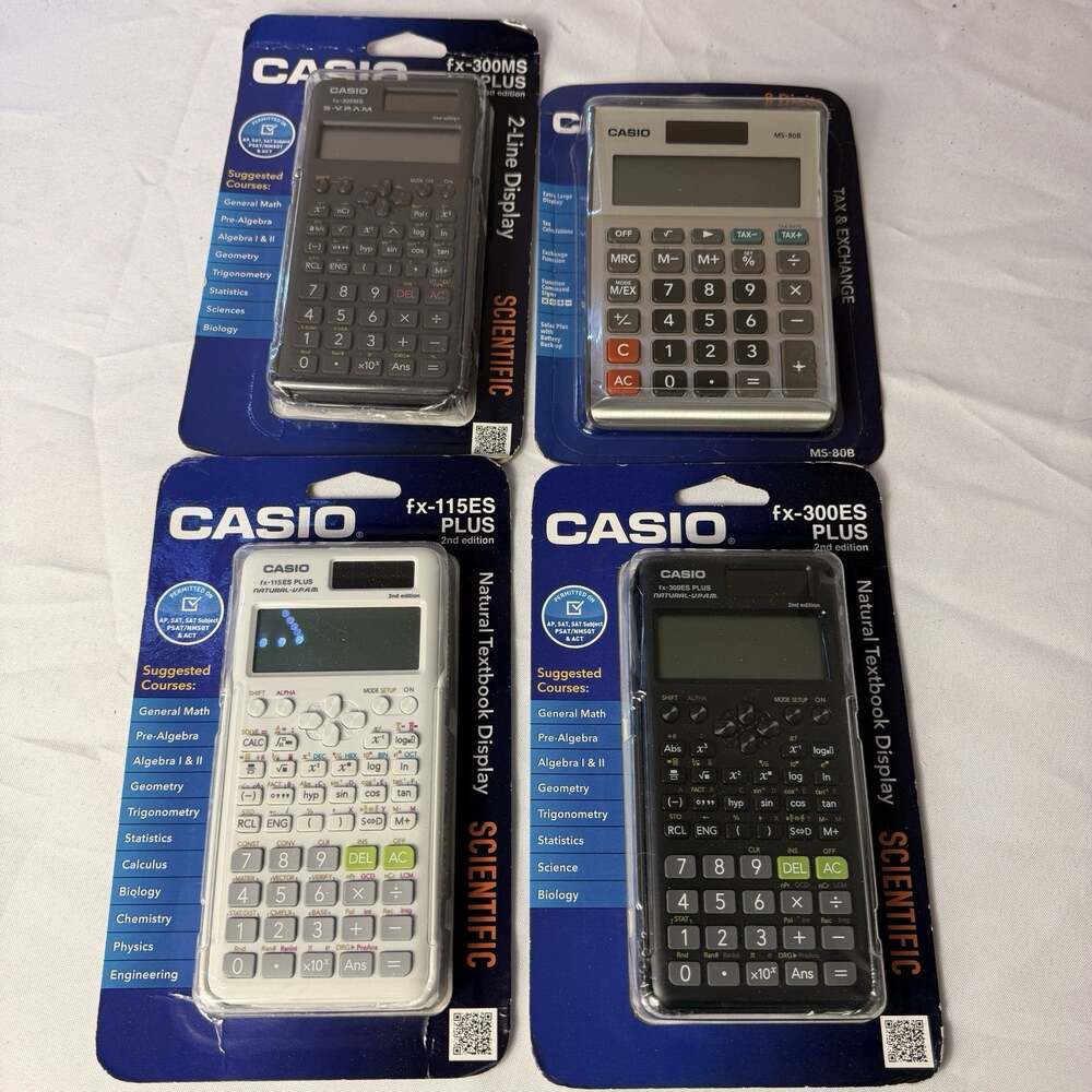 Lot of 4 Casio Scientific Calculators New Casio
